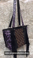 Load image into Gallery viewer, The Dallas Large tote with authentic designers canvas and embossed leathers