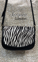 Load image into Gallery viewer, Santa Barbara Saddle bag style with zebra print cowhide