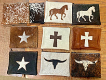 Load image into Gallery viewer, Large 7” x 9” Cowhide pouch Bag