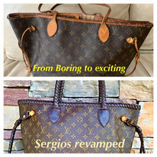 Load image into Gallery viewer, Braiding, Fringes,zippers replacement,lining repair,refurbished TOTAL REVAMP SERVICE, old vintage and new bags