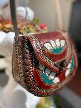 Load image into Gallery viewer, Crossbody handmade, hand tooled, hand painted