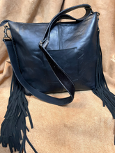 Load image into Gallery viewer, Rodeo Passion shoulder bag with rare acid wash cowhide