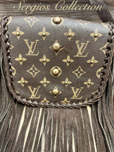 Load image into Gallery viewer, Barbie with Studs & Repurposed LV canvas