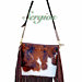 Load image into Gallery viewer, Sergios Hair on cowhide Crossbody made with tricolor brindle cowhide
