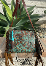 Load image into Gallery viewer, Turquoise floral Crossbody
