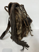Load image into Gallery viewer, The Jody Deluxe backpack in brindle Hyde and silver western buckles