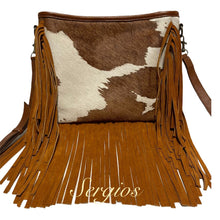 Load image into Gallery viewer, Sergios crossbody cowhide bag in palomino color