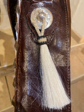 Load image into Gallery viewer, The perfect Rodeo Western tote bag in brindle cowhide