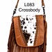 Load image into Gallery viewer, Boho "Hipster" adjustable crossbody Purse with Belt loop clip. Fringe/Cowhide/Studded