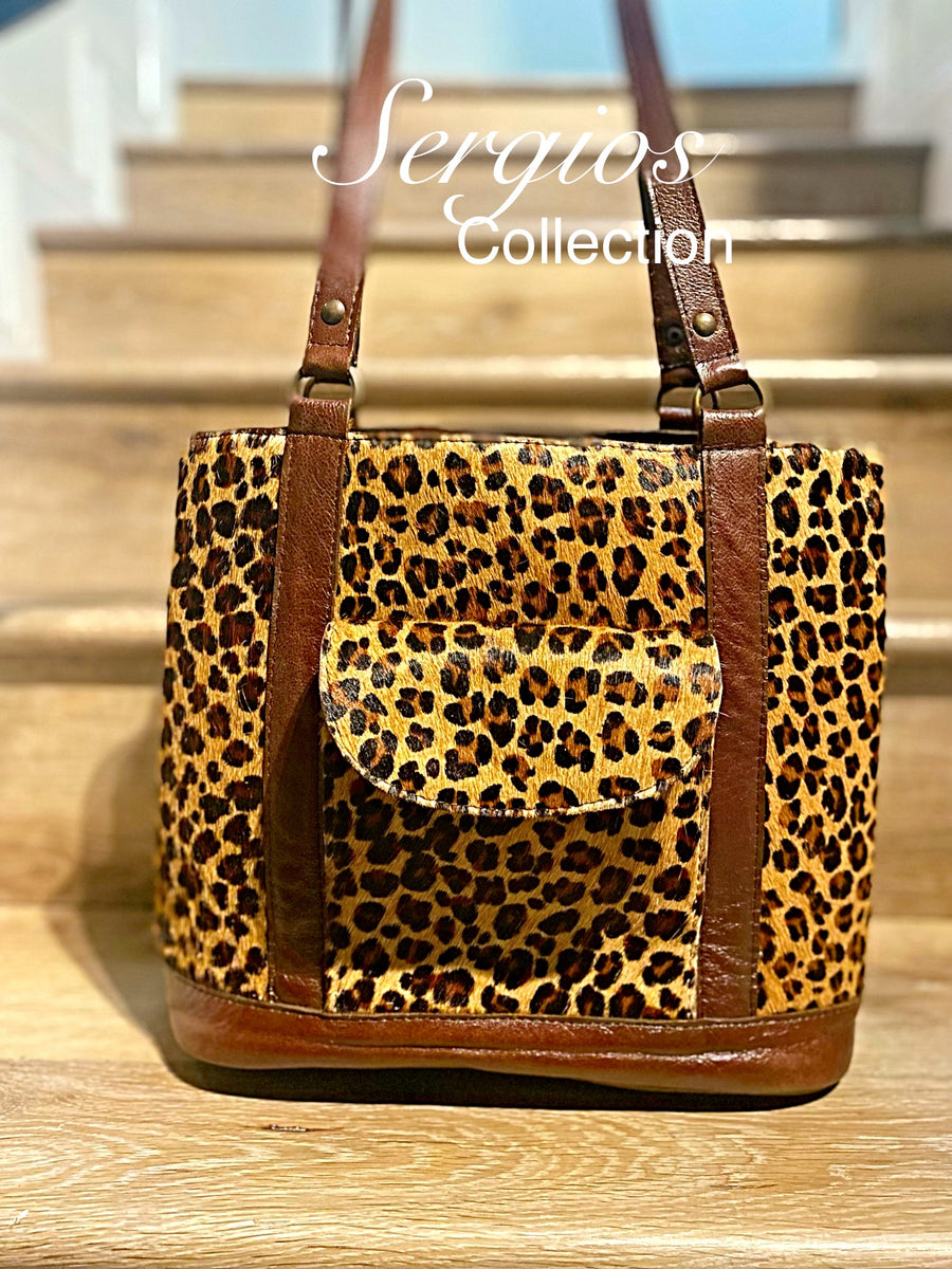 Cheetah Cowhide Tote Bag Custom Made