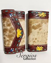 Load image into Gallery viewer, Beautiful hand tooled and paint wallet .