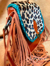Load image into Gallery viewer, Sergios Santa Inez style leopard and turquoise crossbody