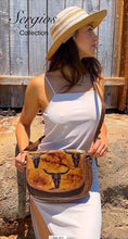 Load image into Gallery viewer, Santa Barbara Saddle bag style with longhorn in tan