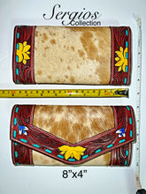 Load image into Gallery viewer, Beautiful hand tooled and paint wallet .