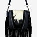 Load image into Gallery viewer, Boho "Hipster" adjustable crossbody Purse with Belt loop clip. Fringe/Cowhide/Studded