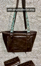 Load image into Gallery viewer, The Dallas Large Tote with authentic designer canvas and embossed leathers