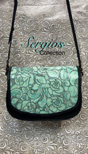 Load image into Gallery viewer, Santa Barbara Saddle bag style in turquoise floral leather
