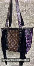 Load image into Gallery viewer, The Dallas Large tote with authentic designers canvas and embossed leathers