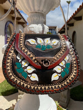 Load image into Gallery viewer, Crossbody handmade,hand tooled & hand painted