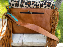 Load image into Gallery viewer, Sergios Cheetah cowhide messenger bag