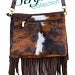 Load image into Gallery viewer, Sergios Hair on cowhide Crossbody made with tricolor brindle cowhide