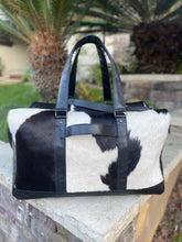 Load image into Gallery viewer, Cowhide sports travel duffel bag