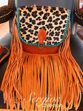 Load image into Gallery viewer, Sergios Santa Inez style leopard and turquoise crossbody