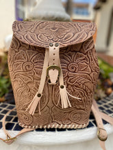 Load image into Gallery viewer, Handmade and hand tooled backpack “Frida Kahlo “ collection limited edition