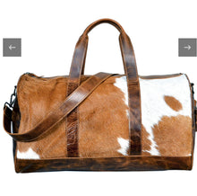 Load image into Gallery viewer, Cowhide sports travel duffel bag