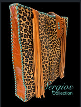 Load image into Gallery viewer, Cheetah Cowhide Tote Bag custom made