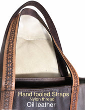 Load image into Gallery viewer, Mega Tote Golden Cheetah & Tooled Leather