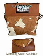 Load image into Gallery viewer, Large cowhide bucket style crossbody.