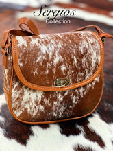 Load image into Gallery viewer, Cowhide round crossbody