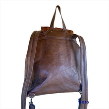 Load image into Gallery viewer, Backpack brown soft leather and hair on hyde