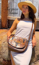 Load image into Gallery viewer, Santa Barbara Saddle bag style with longhorn in tan