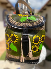 Load image into Gallery viewer, Frida Kalho collection backpack, Handmade, Hand tooled, Hand painted