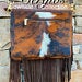Load image into Gallery viewer, Sergios Hair on cowhide Crossbody made with tricolor brindle cowhide