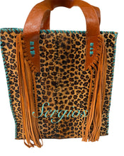 Load image into Gallery viewer, Cheetah Cowhide Tote Bag custom made
