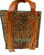 Load image into Gallery viewer, Cheetah Cowhide Tote Bag custom made