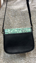 Load image into Gallery viewer, Santa Barbara Saddle bag style in turquoise floral leather