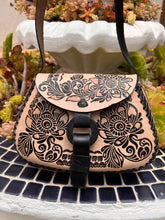 Load image into Gallery viewer, Handmade hand tooled crossbody bag.