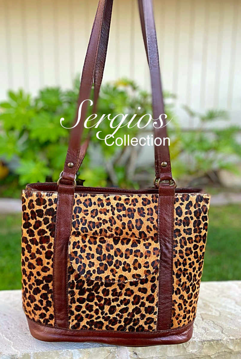 Cheetah Cowhide Tote Bag Custom Made