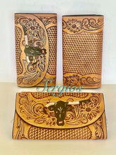 Load image into Gallery viewer, Hand Tooled leather wallet