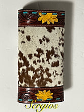 Load image into Gallery viewer, Beautiful hand tooled and paint wallet .