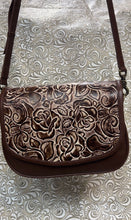Load image into Gallery viewer, Santa Barbara Saddle bag style IN FLORAL BROWN