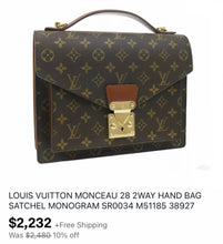 Load image into Gallery viewer, Louis Vuitton Monceau