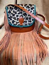 Load image into Gallery viewer, Sergios Santa Inez style leopard and turquoise crossbody
