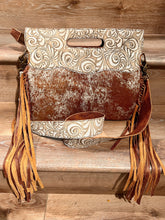 Load image into Gallery viewer, Cowgirl Tote, Ivory floral embossed leather