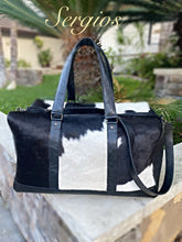 Load image into Gallery viewer, Cowhide sports travel duffel bag