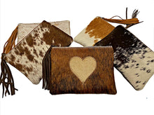 Load image into Gallery viewer, Cowhide pouches for makeup etc